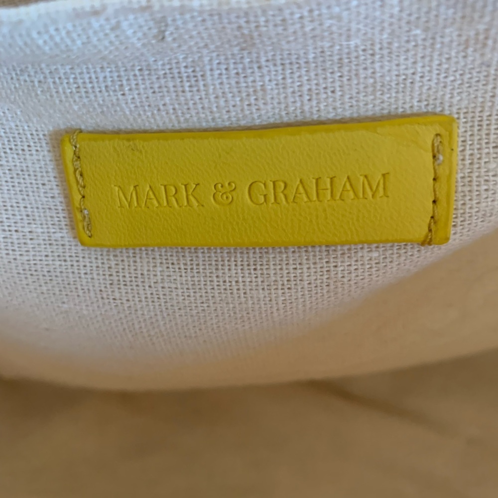 Mark and Graham, EXTRA LARGE straw beach tote. YELLOW trim and 2 straps 10 inch - Picture 10 of 10